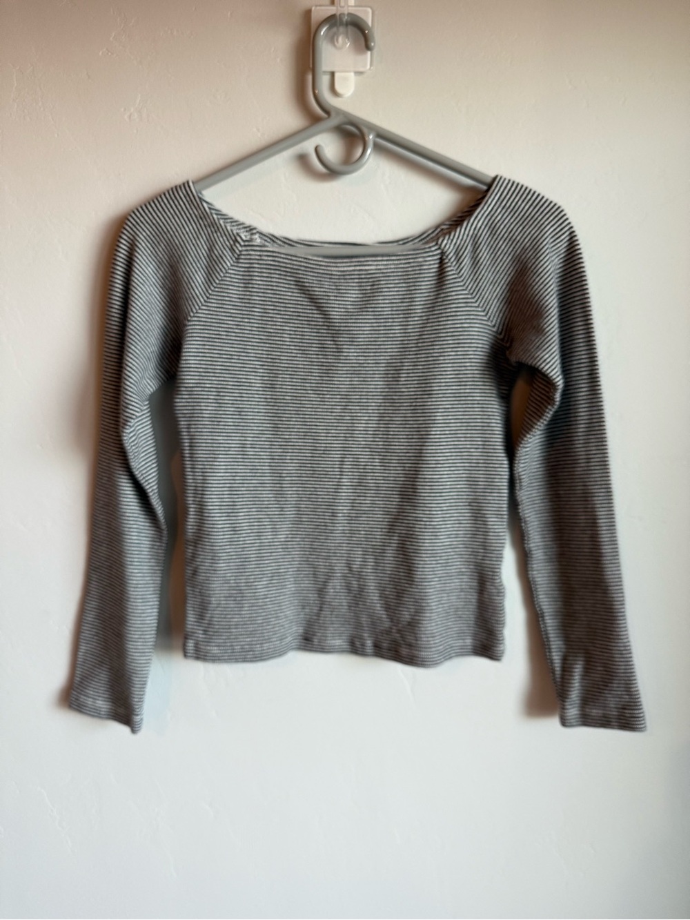 Billabong Gray & White Striped Long-Sleeve Top